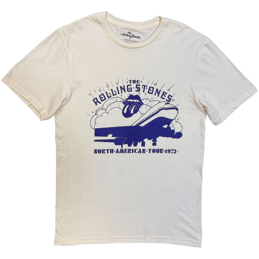 The Rolling Stones - North American Tour 1972 Mens Tshirt - Cream